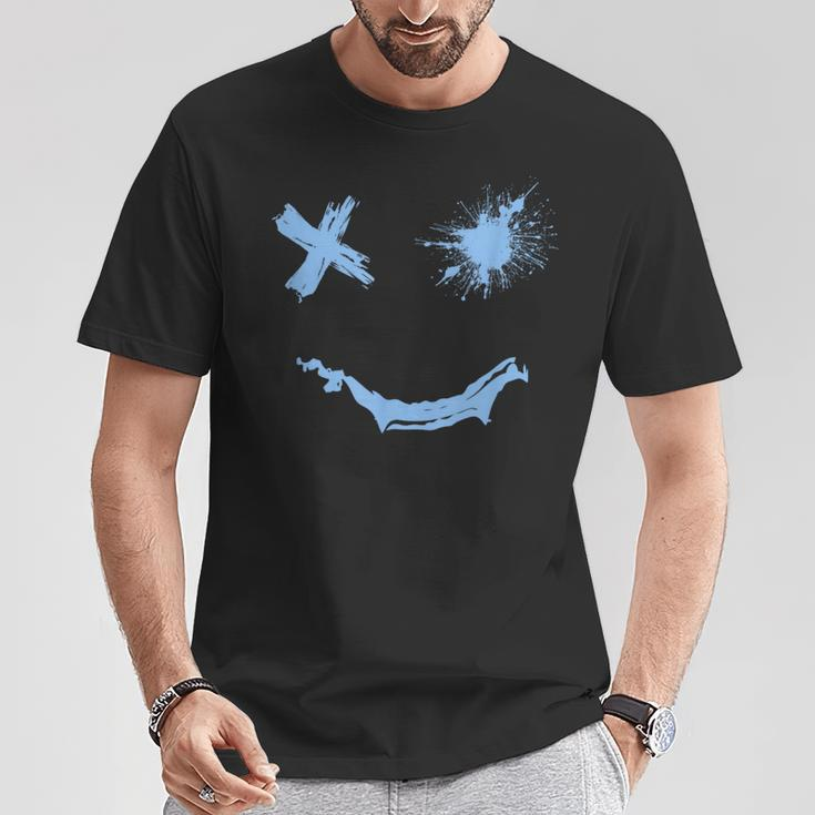 Blue Grunge Smile Blue Color Graphic T-Shirt Unique Gifts