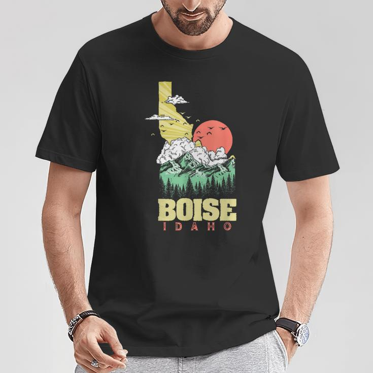 Boise Idaho Outdoors Nature & Mountains Vintage State Pride T-Shirt Unique Gifts