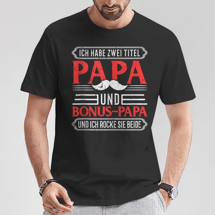 Bonus Papa Stiefvater Stiefpapa Geschenkatertag Rocke T-Shirt Lustige Geschenke