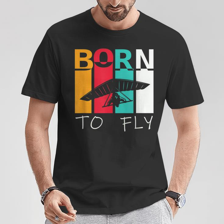 Born To Fly Hang Glider Hang-Gliding Pilot Aviator T-Shirt Unique Gifts