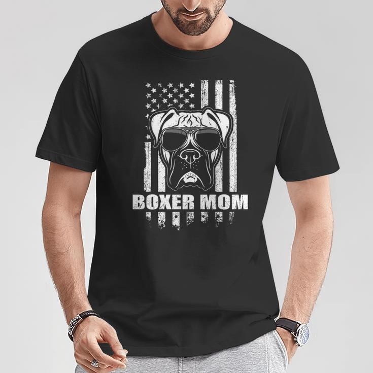 Boxer Mom Cool Vintage Retro Proud American T-Shirt Unique Gifts