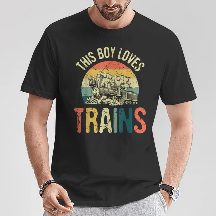 This Boy Loves Trains Model Railroad Train Vintage Railroad T-Shirt Unique Gifts