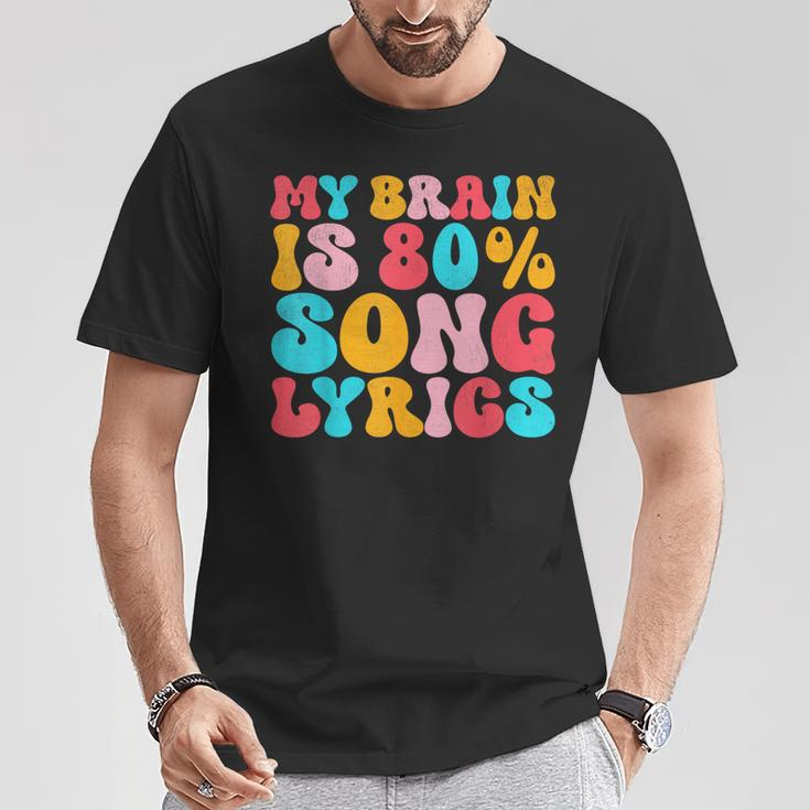 My Brain Is 80 Percent Song Lyrics Quote Music Lover T-Shirt Unique Gifts