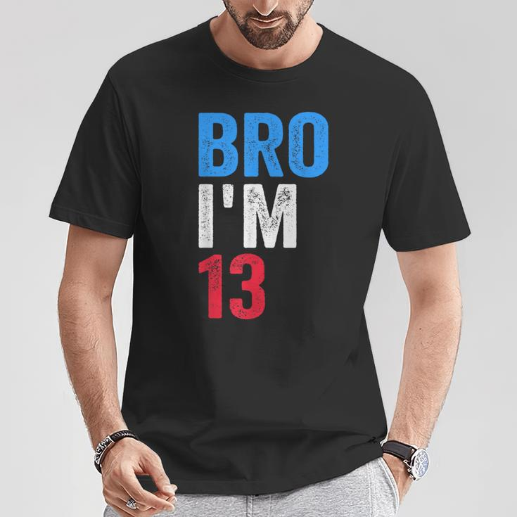 Bro I'm 13 Girls Boys Patriotic 13Th Birthday T-Shirt Personalized Gifts