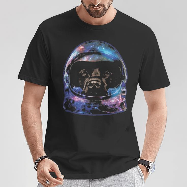Brown Labrador In Space Galaxy Astronaut Helmet Dog T-Shirt Unique Gifts