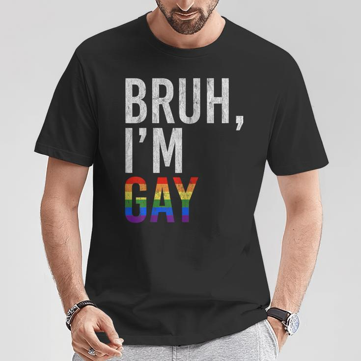 Bruh Meme I'm Gay Lgbt Flag Gay Pride Month Rainbow T-Shirt Unique Gifts