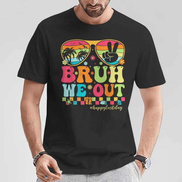 Bruh We Out Teachers Happy Last Day Of School Groovy T-Shirt Unique Gifts