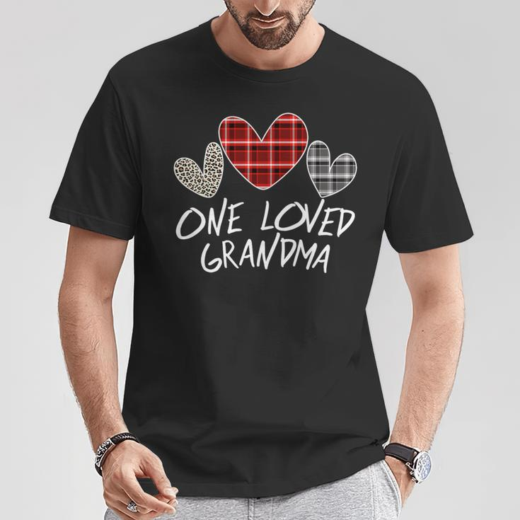 Buffalo Plaid One Loved Grandma Heart Valentine's Day T-Shirt Unique Gifts