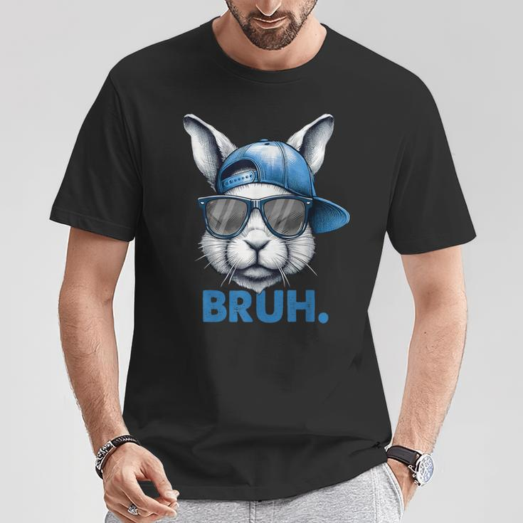 Bunny Face Bruh Meme Saying Bro Greeting Easter Boys T-Shirt Funny Gifts