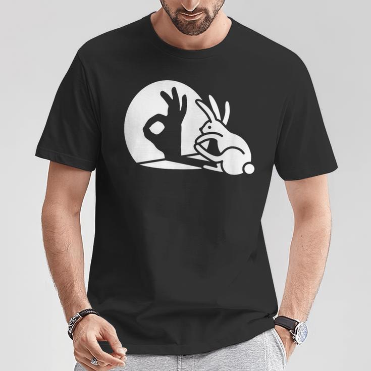 Bunny Rabbit Ok Okay Shadow Hand Gesture Sign Circle Game T-Shirt Unique Gifts