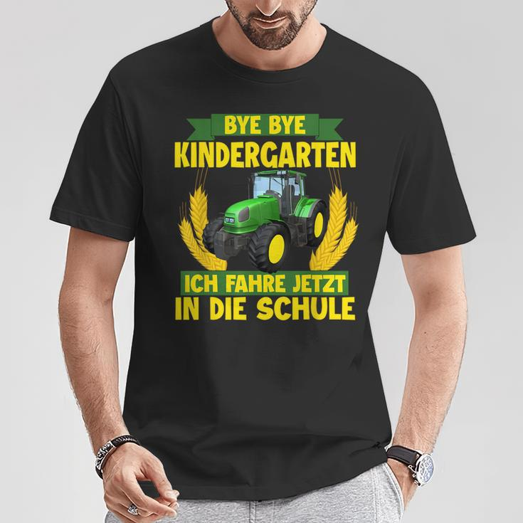 Bye Bye Kindergarten Ich Fahre Jetzt In Die Schule Tractor T-Shirt Lustige Geschenke
