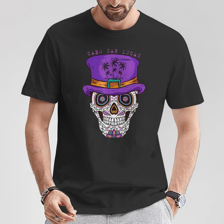 Cabo San Lucas Sugar Skull & Hat Souvenir T-Shirt Unique Gifts