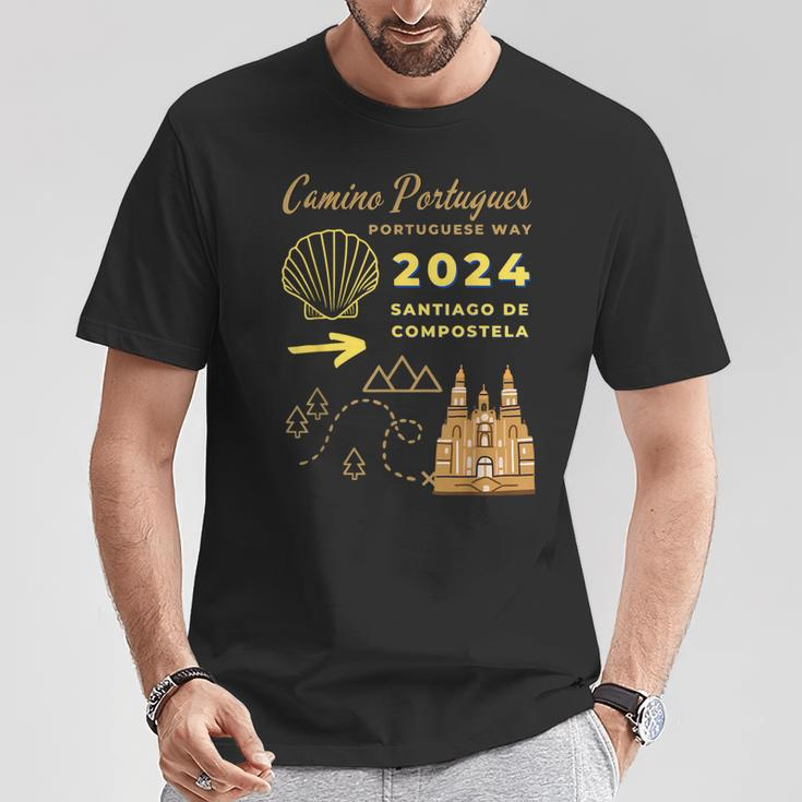 Camino Portugues Santiago De Compostela Portuguese Way 2024 T-Shirt Lustige Geschenke