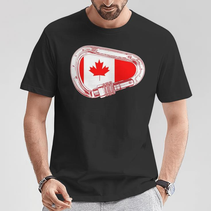 Canada Flag Climbing Carabiner T-Shirt Unique Gifts