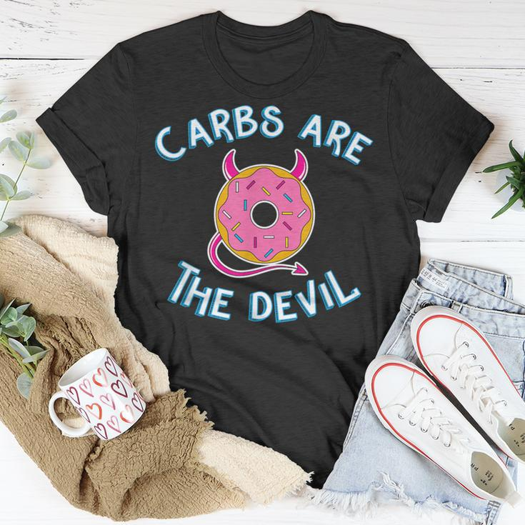 Carbs Are The Devil Donut Diet New Year's Resolution T-Shirt Unique Gifts