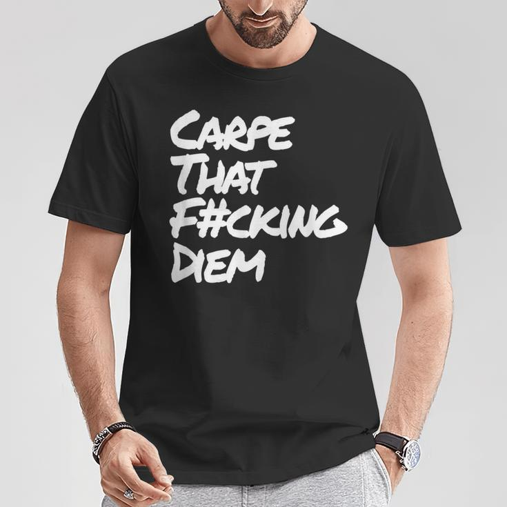 Carpe That Diem Nutze Den Tag Latin Yoga Slogan T-Shirt Lustige Geschenke