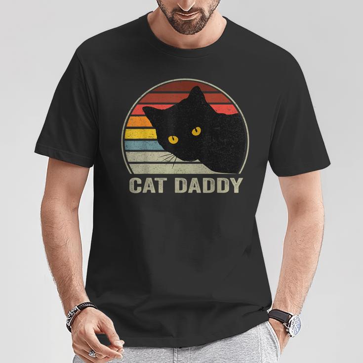 Cat Daddyintage Cat 80S Retro Style For Cat Dad T-Shirt Lustige Geschenke