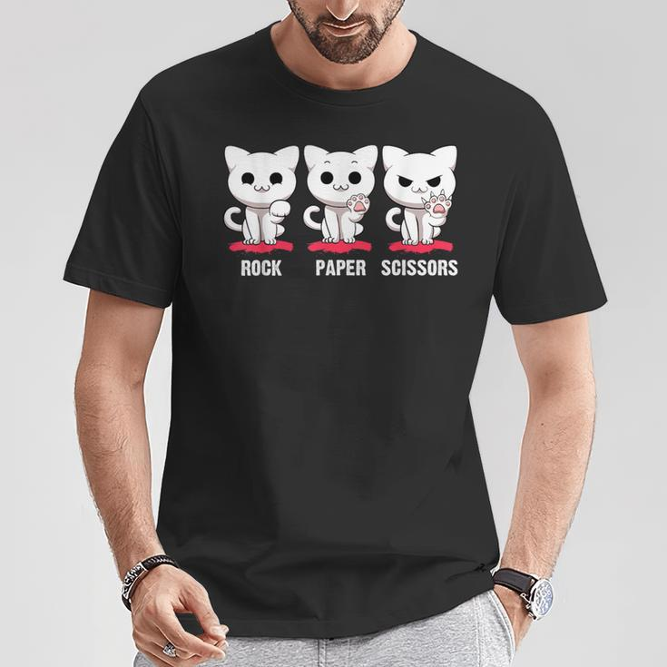 Cat Rock Paper Scissors Cute Cat Paws Cat Kitty Lover T-Shirt Unique Gifts