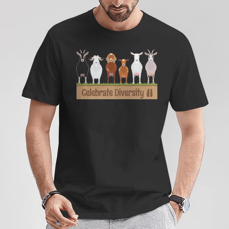 Celebrate Diversity Pet Goats For Goat Lovers T-Shirt Unique Gifts
