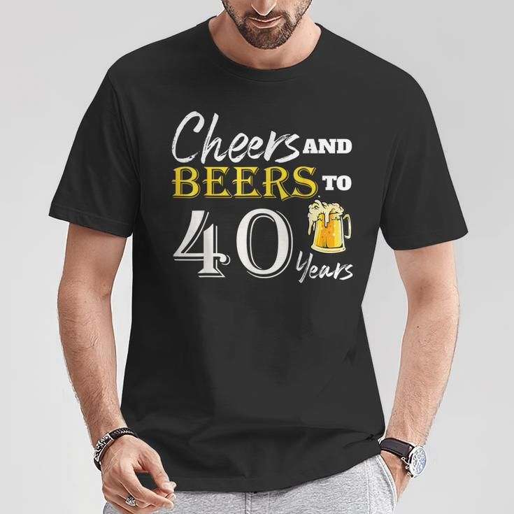 Cheers And Beers To 40 Years Birthday Party Dinking T-Shirt Unique Gifts
