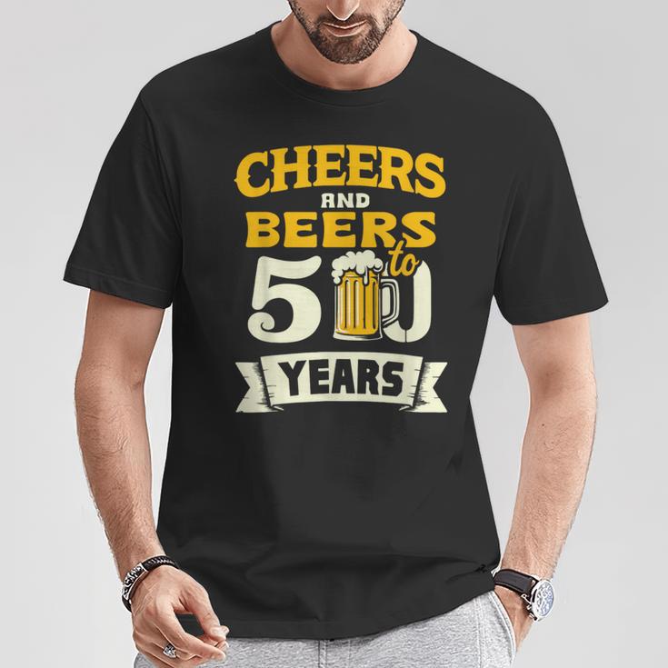 Cheers and Beers to 50 Years T-Shirt 50th Birthday Tee