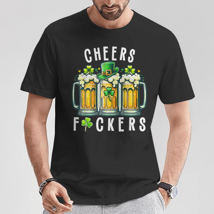 Cheers Fuckers St Patrick's Day Beer Drinking T-Shirt Unique Gifts