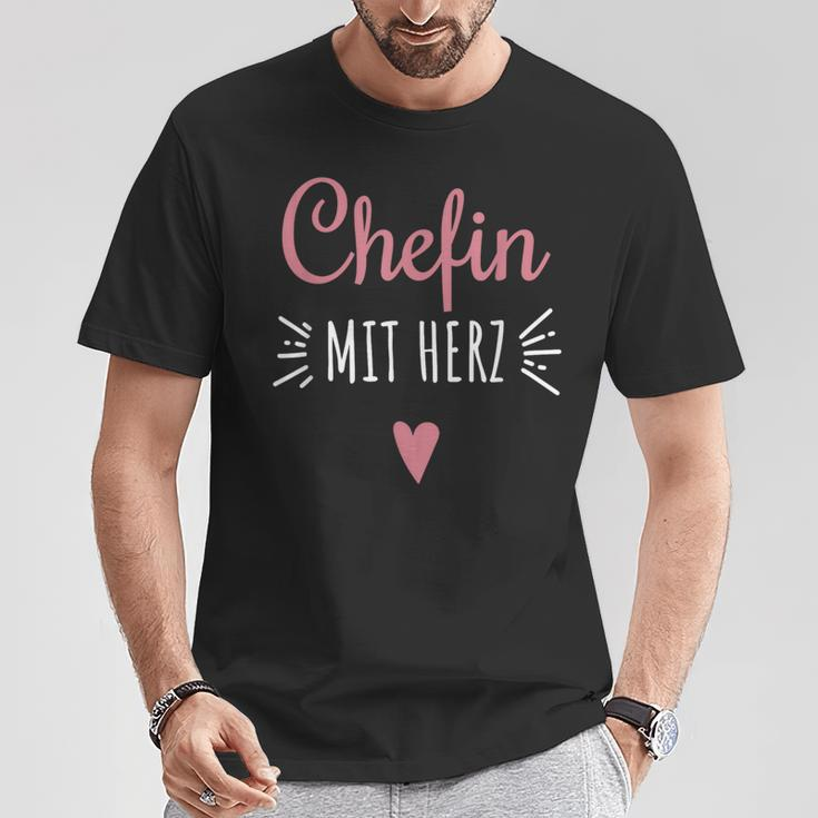 Chefin Mit Herz Beste Chefin Boss T-Shirt Lustige Geschenke