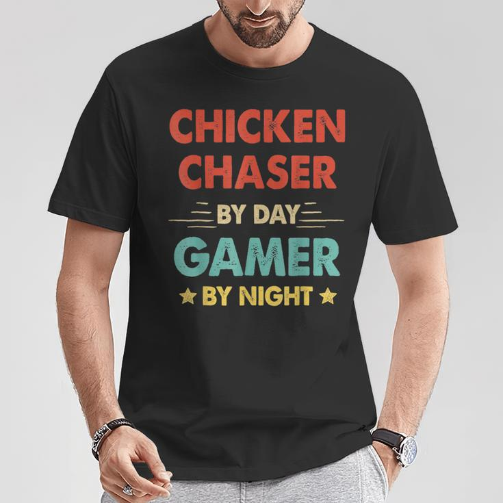 Chicken Chaser By Day Gamer By Night T-Shirt Unique Gifts