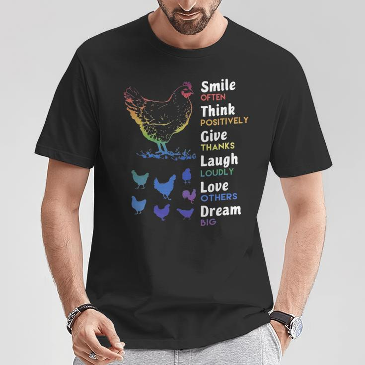 Chicken Smile Often Think Positively Give Thanks Laugh Loudly Love Others Dream Big T-Shirt Unique Gifts