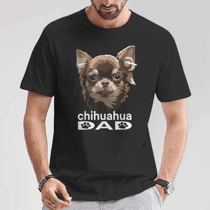 Chihuahua Langhaariger Papa Lustigerater Hund Chiwawa Papa T-Shirt Lustige Geschenke