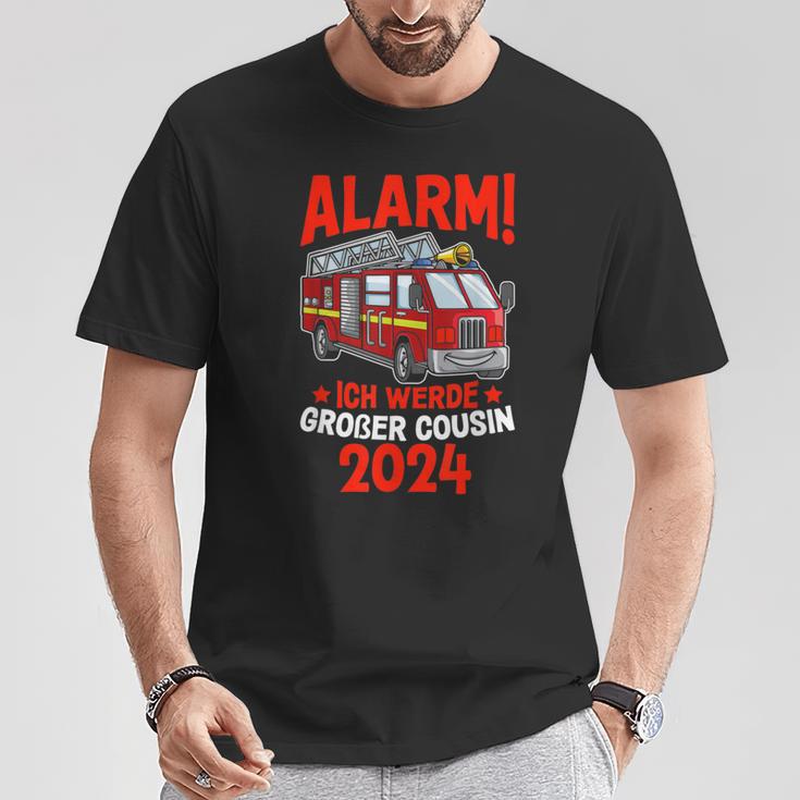 Children's Alarm Ich Werde Großer Cousin 2024 Fire Brigade T-Shirt Lustige Geschenke