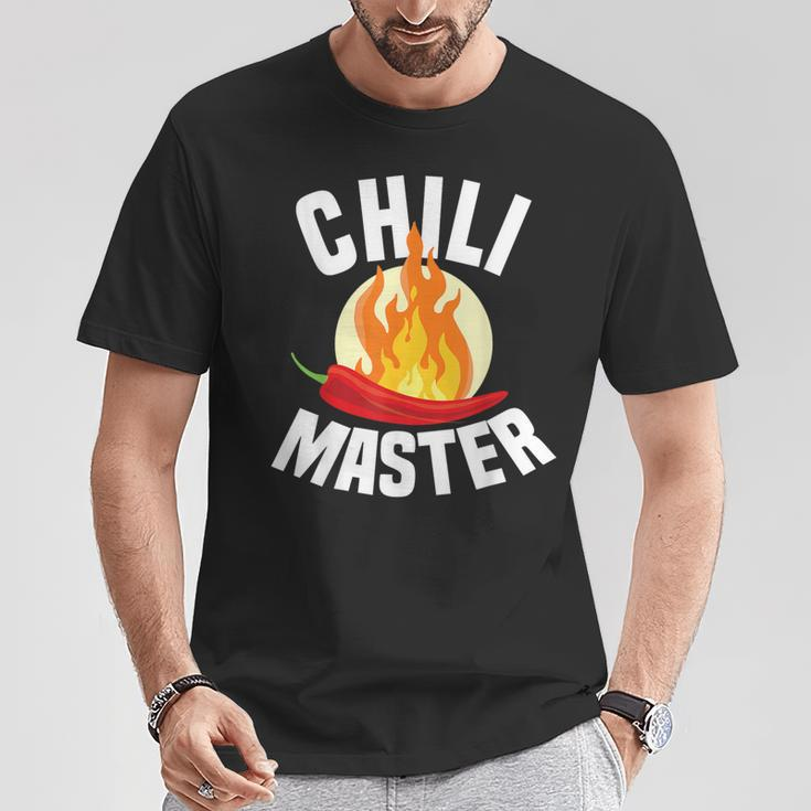 Chili Master Chilli Scharf Essen Geschenk Scoville Pepperoni T-Shirt Lustige Geschenke