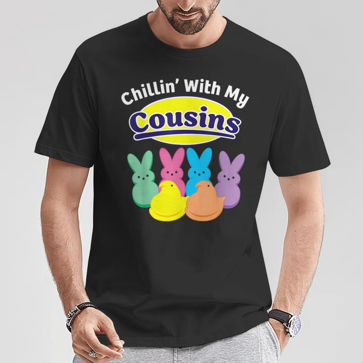 Chillin With My Cousins Colorful Bunnies Easter Girls Boys T-Shirt Unique Gifts