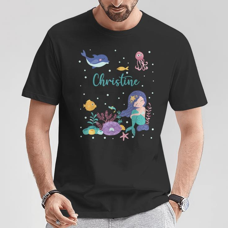 Christine Name Personalized Mermaid T-Shirt Unique Gifts