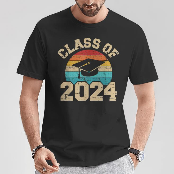 Class Of 2024 Graduation Hat Retro T-Shirt Unique Gifts
