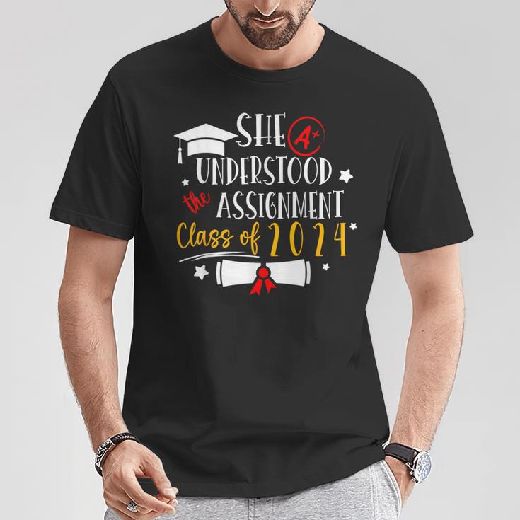 Class Of 2024 Graduation She Understood Assignment Kid T-Shirt Unique Gifts