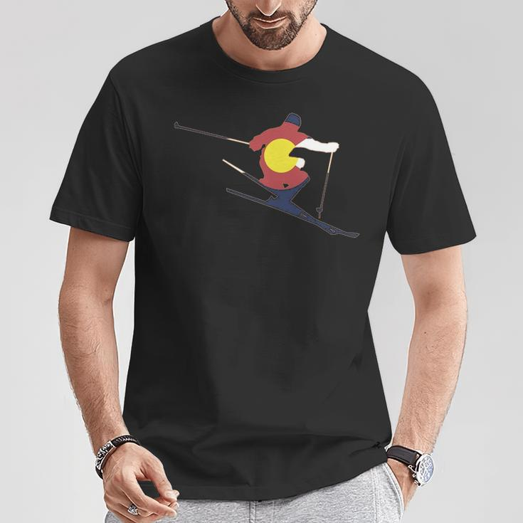 Colorado Flag Skier T-Shirt Unique Gifts