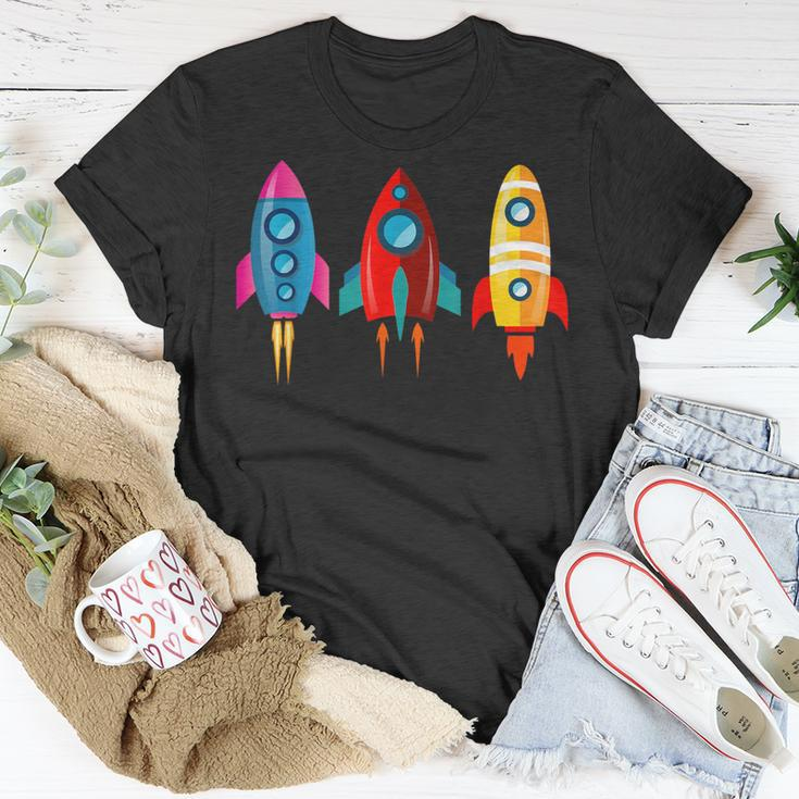 Colorful Rocket Ships Astronaut T-Shirt Unique Gifts