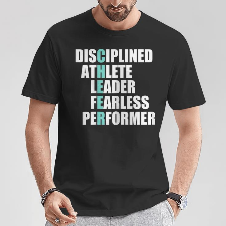Cool Cheer Disciplined Athlete Leader Fearless Performer T-Shirt Unique Gifts