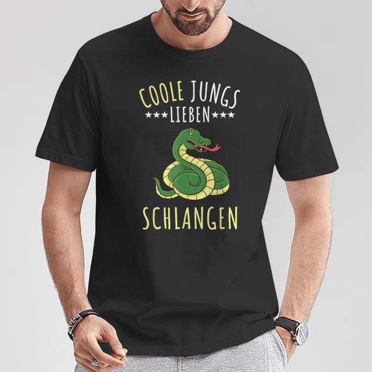 Coole Jungs Lieben Schlangen Geschenk T-Shirt Lustige Geschenke