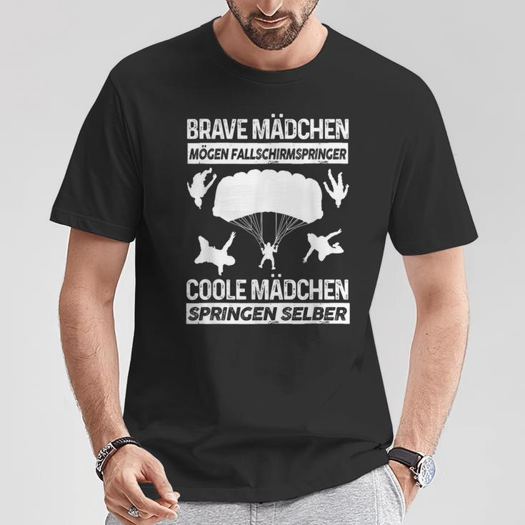 Coole Mädchen Springen Itself Parachute Jumping T-Shirt Lustige Geschenke