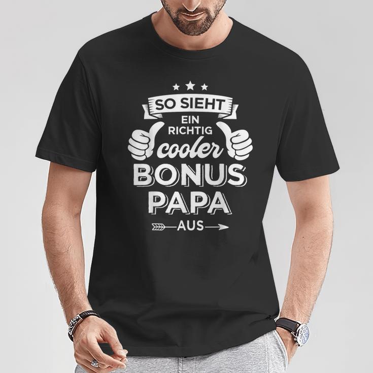 Cooler Bonus Papa Zumatertag Für Stiefpapa Stiefvater T-Shirt Lustige Geschenke