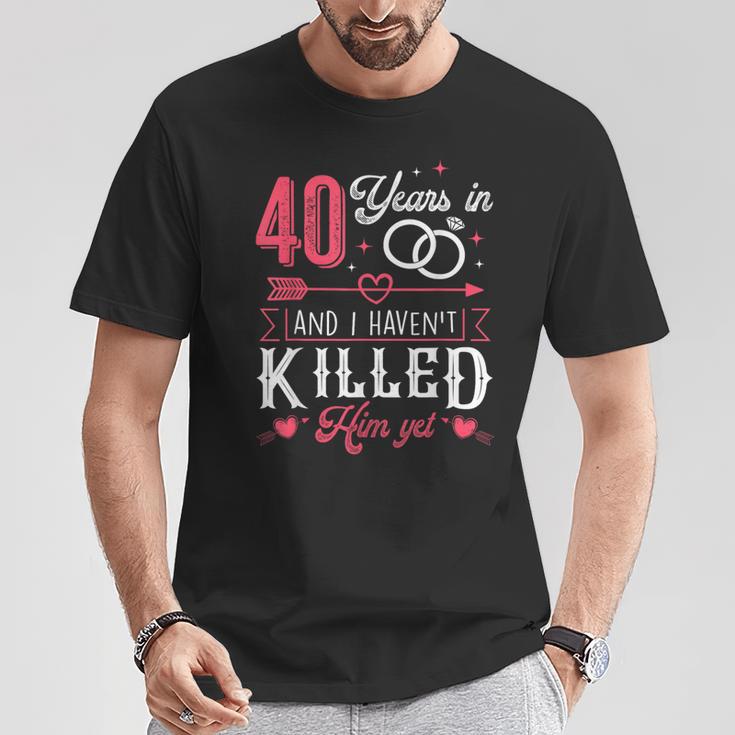 Couples Married 40 Years 40Th Wedding Anniversary T-Shirt Unique Gifts