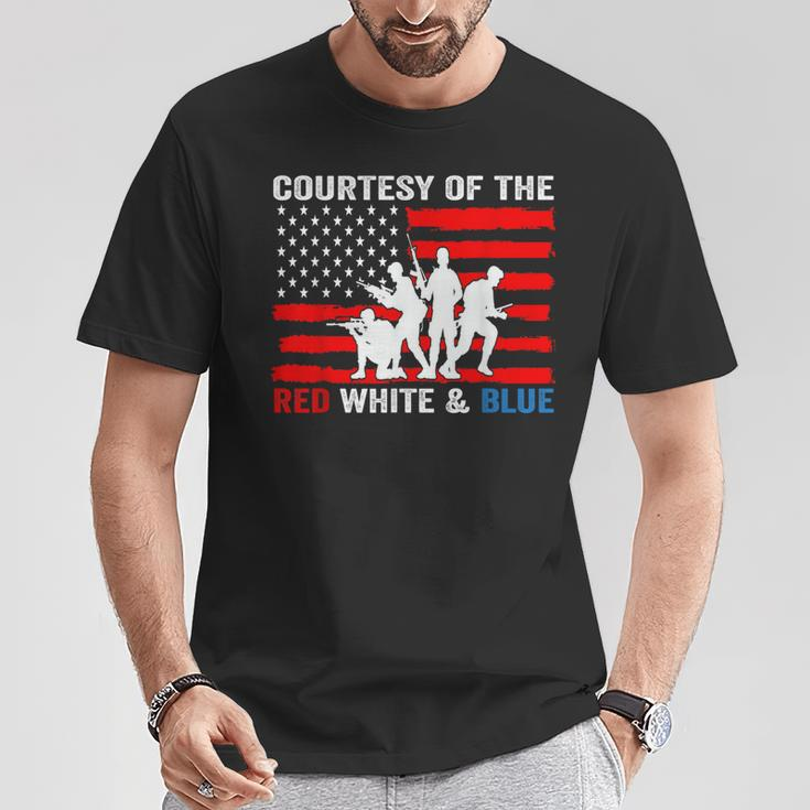 Courtesy Of The Red White And Blue Patriotic Us Flag T-Shirt Funny Gifts