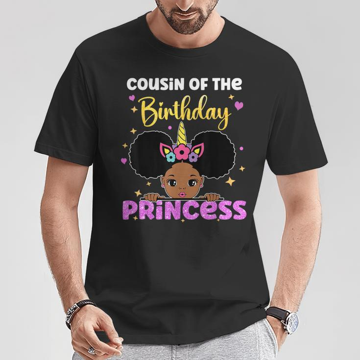 Cousin Of The Birthday Princess Melanin Afro Unicorn Cute T-Shirt Unique Gifts