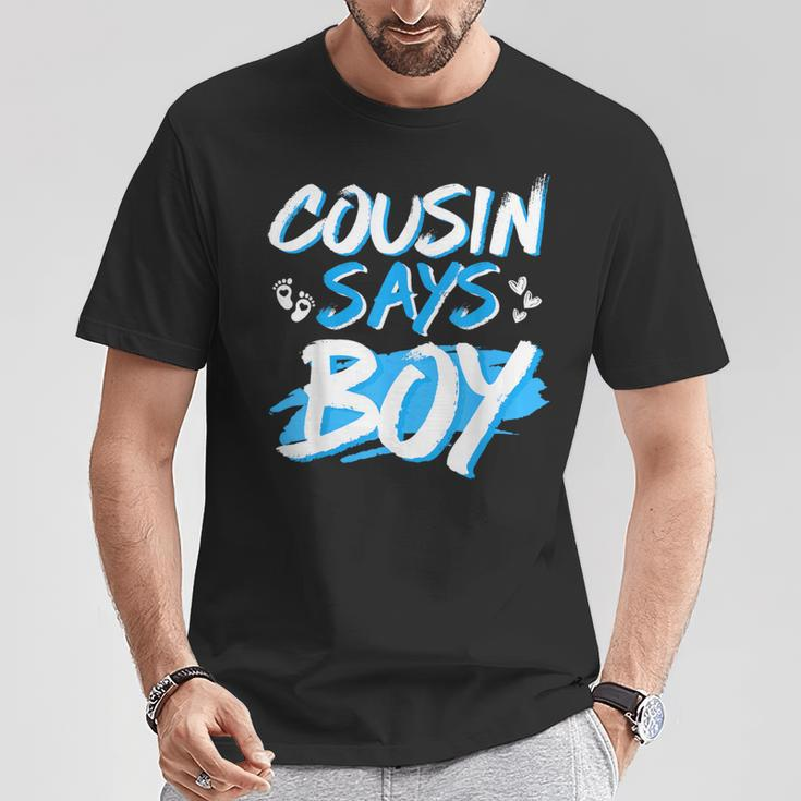 Cousin Says Boy Gender Reveal Baby Shower Party Matching T-Shirt Funny Gifts