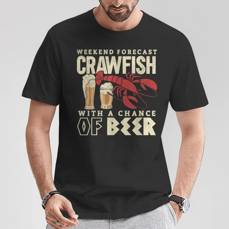 Crawfish Boil Weekend Forecast Cajun Beer Festival T-Shirt Unique Gifts