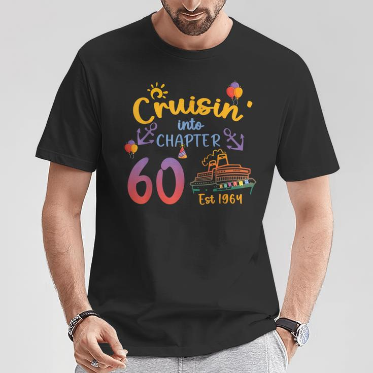 Cruisin' Into 60 Est 1964 60Th Birthday Cruise Cruising T-Shirt Unique Gifts