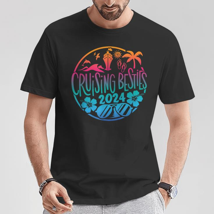 Cruising Besties 2024 Friends Vacation Cruise T-Shirt Personalized Gifts