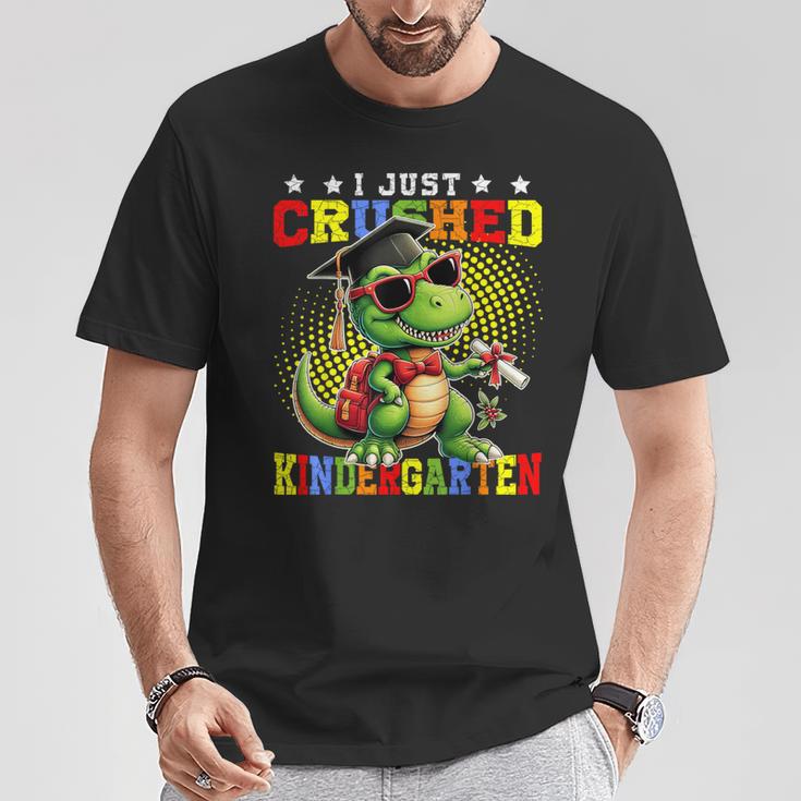 I Crushed Kindergarten Dinosaur Kindergarten Graduation 2024 T-Shirt Unique Gifts